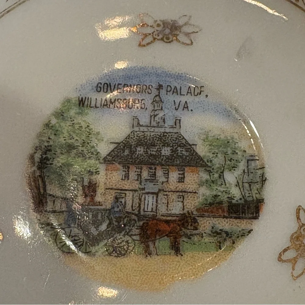 Williamsburg Va. Governor's Palace Mini Plate/Saucer occupied Japan VNTG
